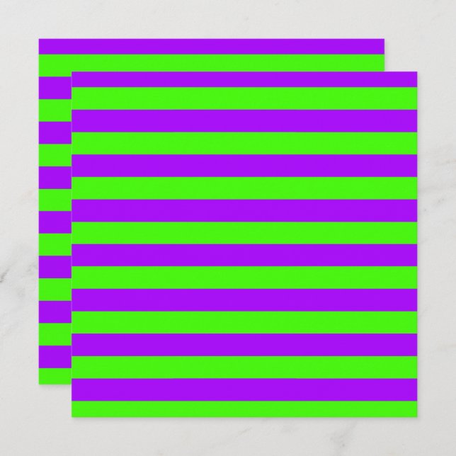 Cartão Púrpura Psicodélica Elétrica E Verde De Harlequin (Frente/Verso)