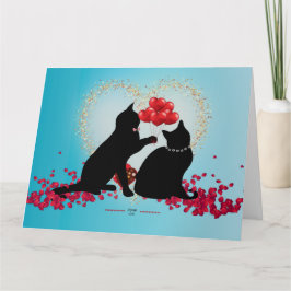 Cartão Purr Love - Cat Namorados Balloons - Saco para pre