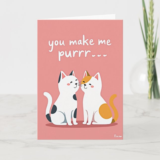 Cartão Purrfect Love Cute Cats Card (Frente)