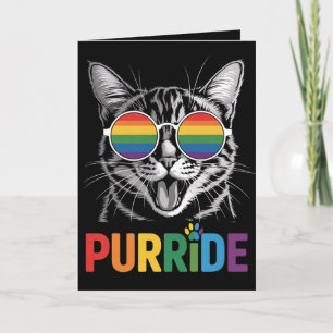 Cartão Purride Cat Gay Lésbica Rainbow LGBTQ Ally Pride