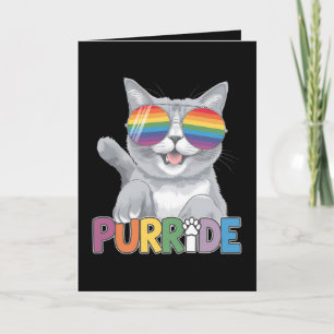 Cartão Purride Cat Sunvidles Orgulho gay Rainbow LGBTQ