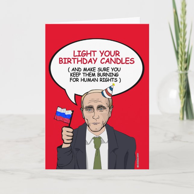 Cartão Putin Birthday Card - Mantenha suas velas queimand (Frente)