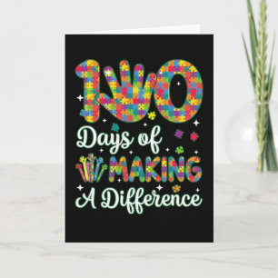 Cartão Puzzle Cute 100 Dias Fazendo a Diferença Inclusão