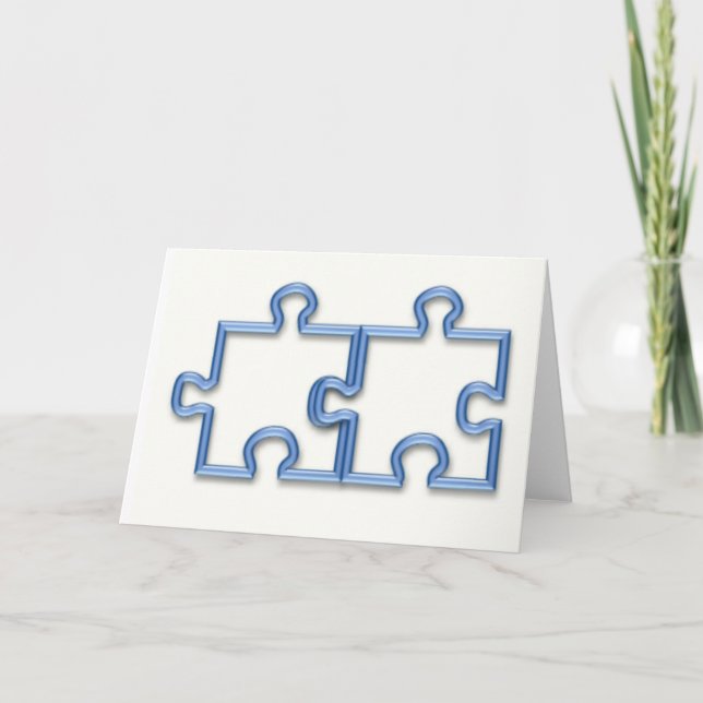 Cartão Puzzle Pieces Greeting Card (Frente)