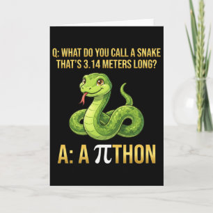 Cartão Python Pithon Dia do Pi Símbolo Engraçado Professo