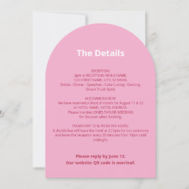 Cartão QR de Detalhes do Casamento Magenta Cor-de-