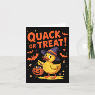 Cartão Quack Ou Trate O Feliz Dia das Bruxas De Borracha