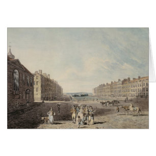 Cartão Quadrado da rainha, Londres, 1786 (w/c e caneta e