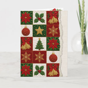Cartão Quadrados de Colcha de Natal