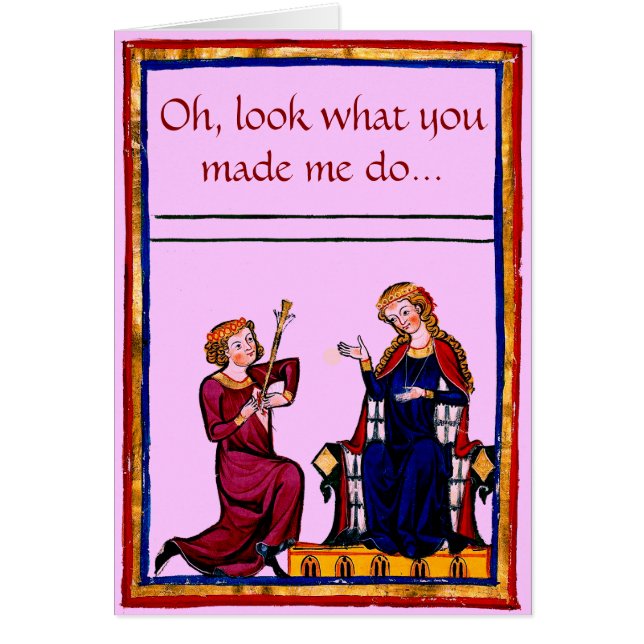 Cartão Quadrinhos domésticos medievais (Frente)