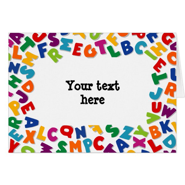 Cartão Quadro alfabético (Frente Horizontal)