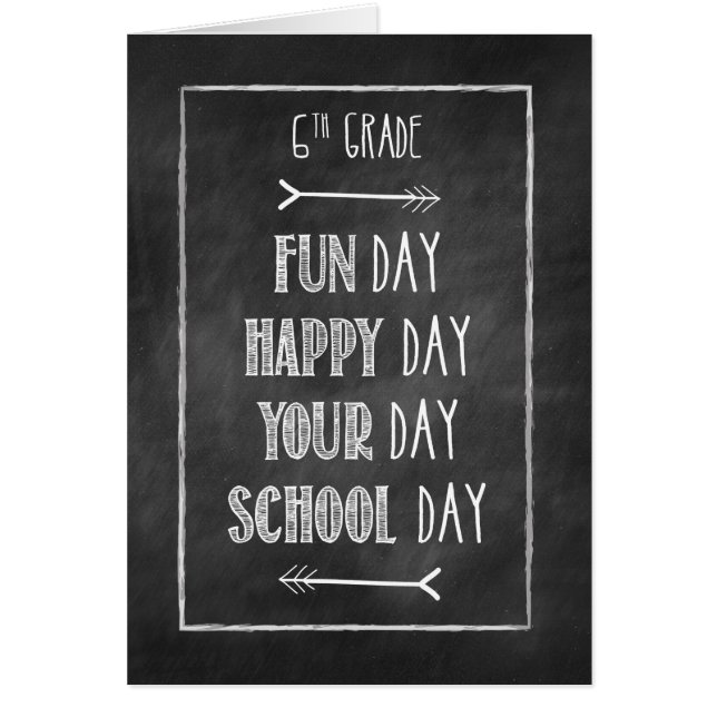 Cartão Quadro de Chalkboard do 6 (Frente)