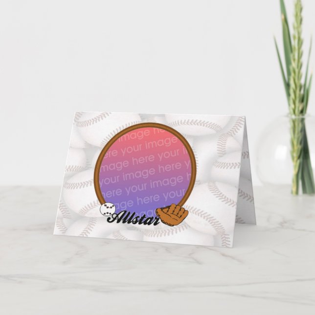 Cartão Quadro de Fotografias de Baseball em Todas as Estr (Frente)