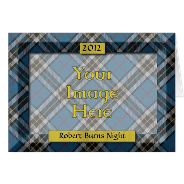 Cartão Quadro de Fotografias Tartan Personalizado - Cartã (Frente Horizontal)