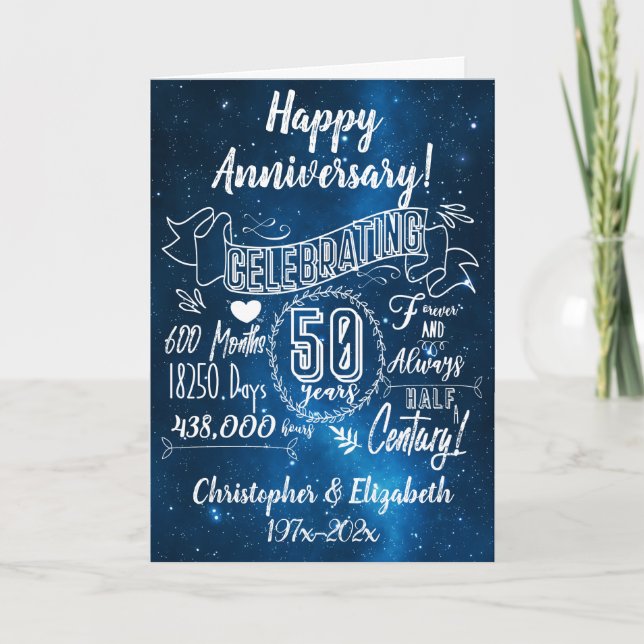 Cartão Quadro do 50º aniversário de casamento (Frente)