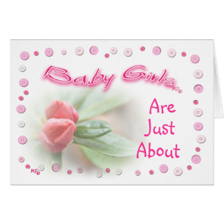 Cartão Quadro do botão Baby Girl - personalize qualquer o
