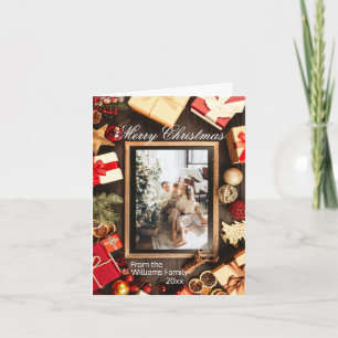 Cartão Quadro do Conselho de giz de fotos da família nata
