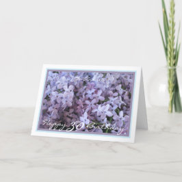 Cartão Quadro Elegante Lilac Purple aniversário de 30 ano