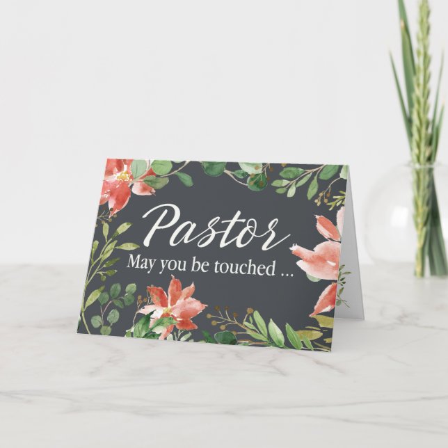 Cartão Quadro Floral e de Folhagens para Pastor Recuperar (Frente)