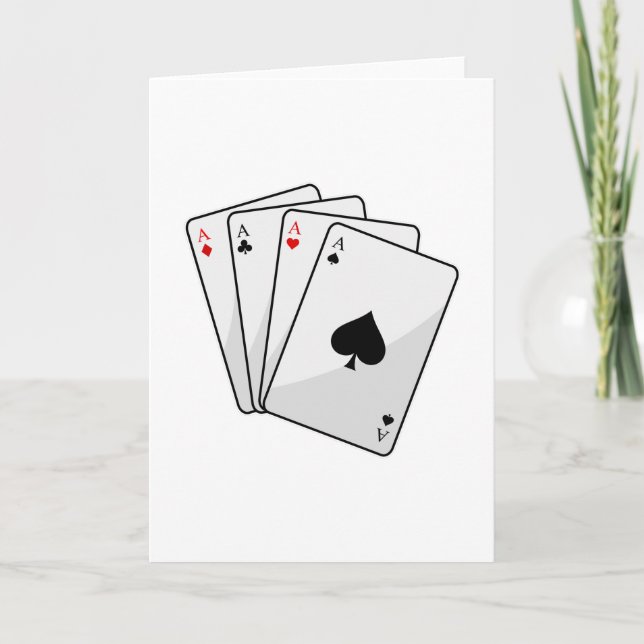 Cartão Quadrupetos Ás cartas de pôquer no Poker (Frente)