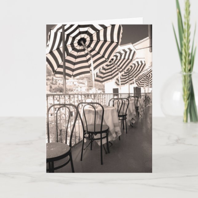 Cartão Quaint restaurant balcony, Italy (Frente)