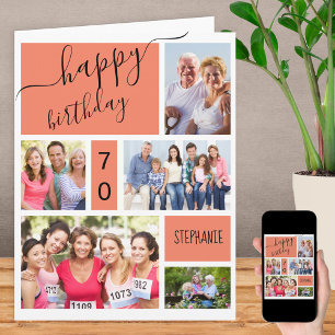 Cartão Qualquer Aniversário Personalizado De Salmão De 