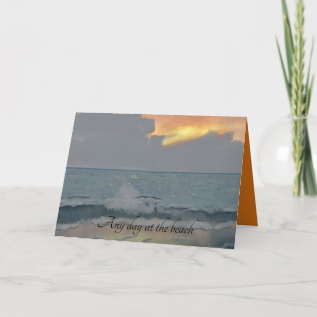 Cartão Qualquer dia na praia as nuvens de tempestade no h (Frente)