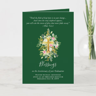 Cartão QUALQUER ORDENAÇÃO ANIVERSÁRIO Pastor Padre Minist