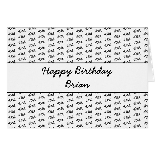 Cartão Qualquer Padrão de Número Personalizado de Idade - (Frente Horizontal)