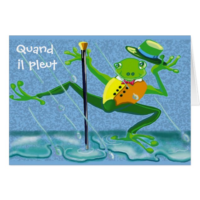 Cartão Quand il pleut, porquoi pas danser? (Frente Horizontal)