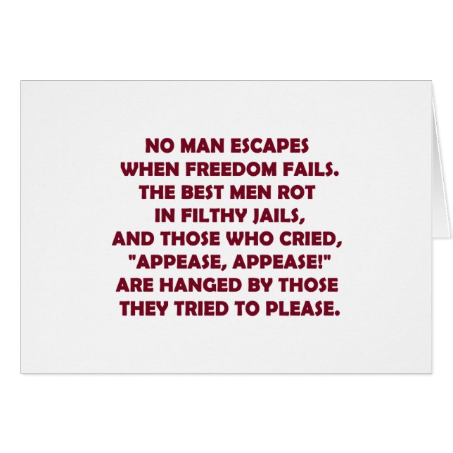 Cartão Quando a liberdade falhar (Frente Horizontal)