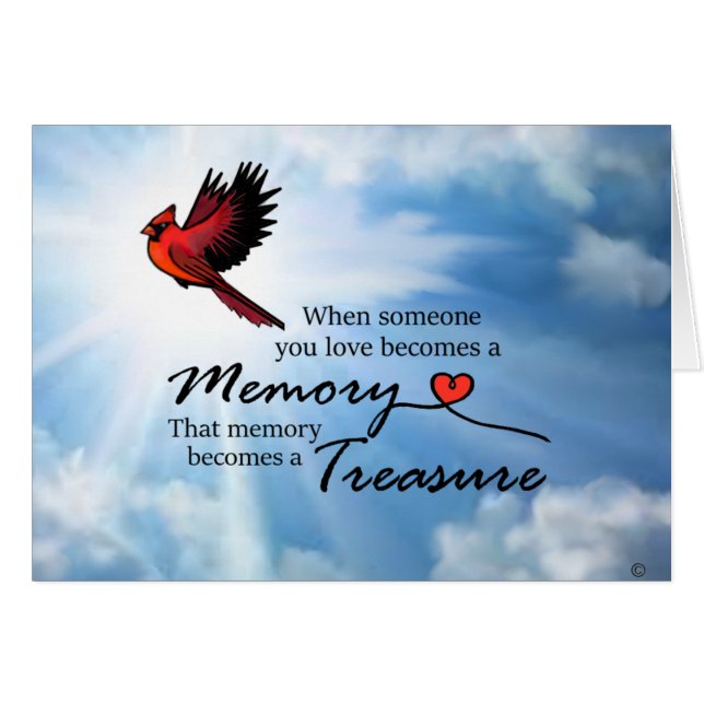 Cartão Quando alguém que você ama, cardinal (Frente Horizontal)