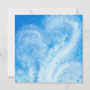 Cartão Quando as ondas do oceano caem sobre a aquarela da