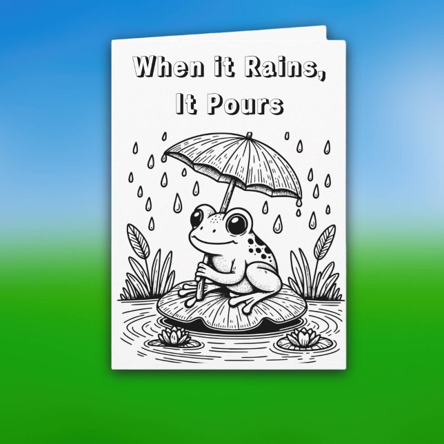Cartão Quando chove, desaparece | Cor-me (Criador carregado)