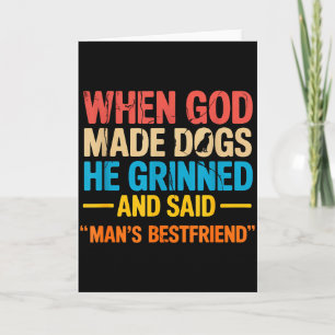 Cartão Quando Deus Fez Cachorros Dono de Animal de Estima