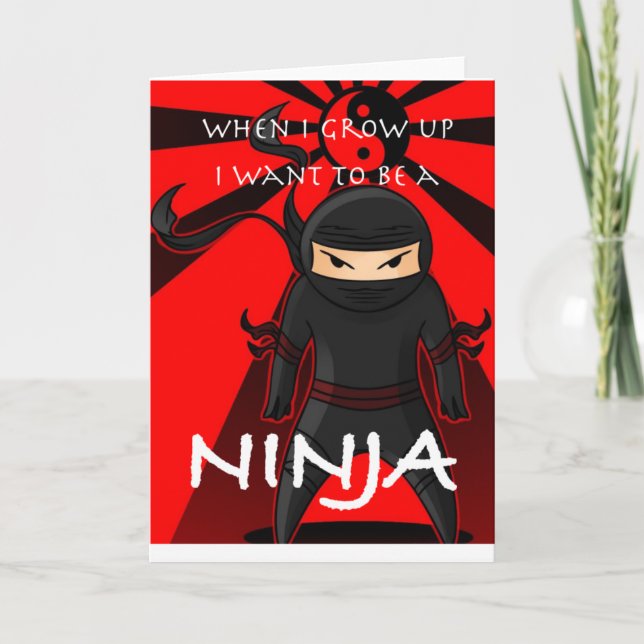 Cartão Quando eu crescer, quero ser um Ninja (Frente)
