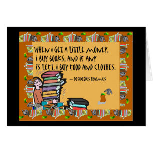 Cartão Quando eu obtenho pouco dinheiro, eu compro livros