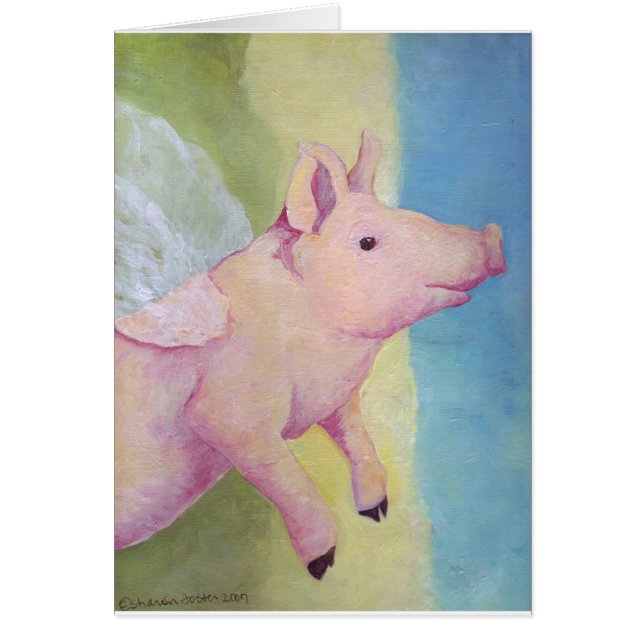 Cartão Quando os porcos voarem (Frente)