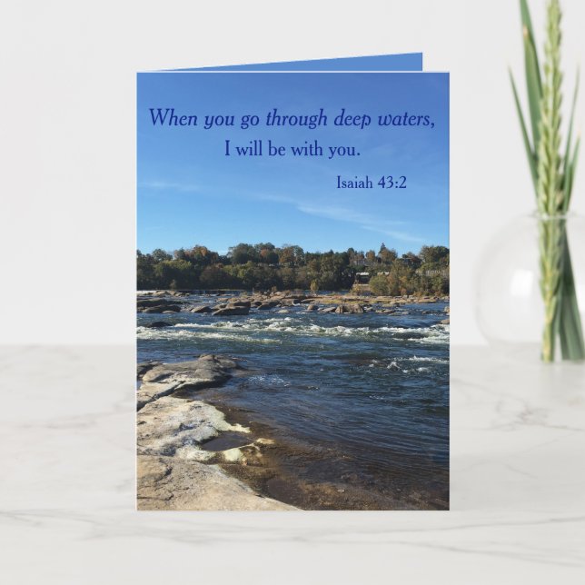Cartão Quando você atravessa águas profundas (Frente)