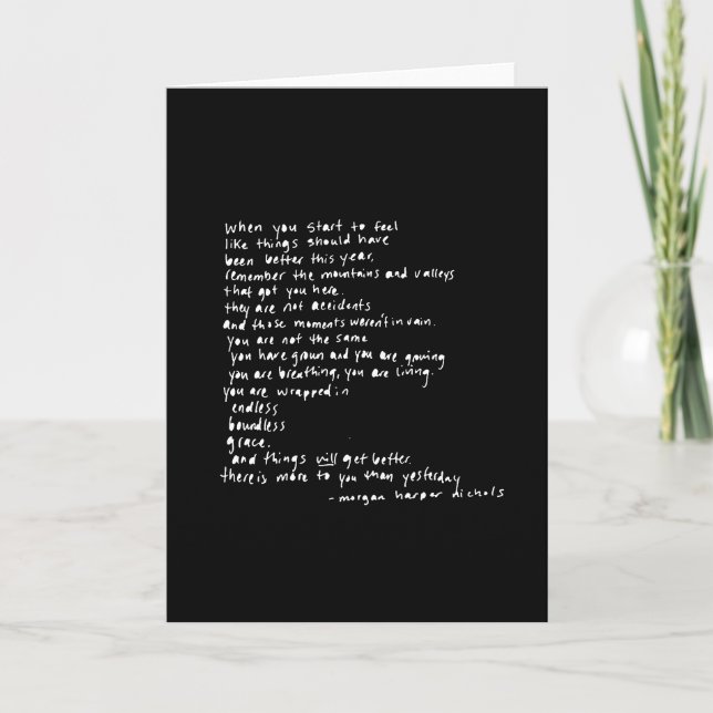 Cartão quando você começa a sentir que as coisas deveriam (Frente)