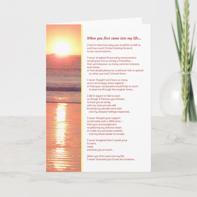 Cartão Quando você entrou na minha vida... Romance (Frente)