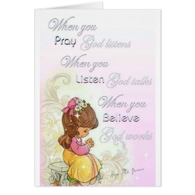 Cartão Quando você rezar Deus escuta (Frente)