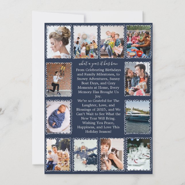 Cartão Quão Impressionante é o Natal da Colagem de Fotos  (Verso)