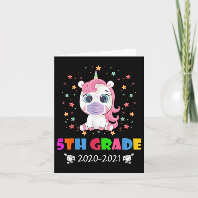 Cartão Quarentena Unicorn Hello 5 Grade 2020 De Volta Par (Frente)