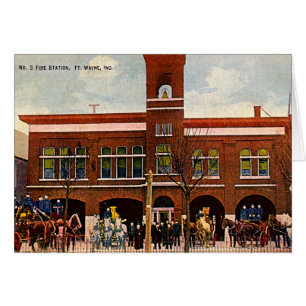 Cartão Quartel dos bombeiros 2 1915 de Fort Wayne,