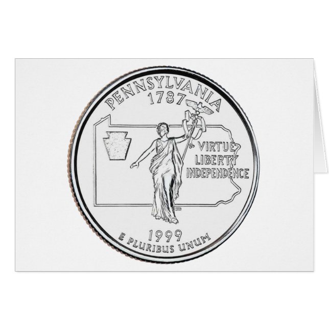 Cartão Quarter do estado da Pensilvânia (Frente Horizontal)