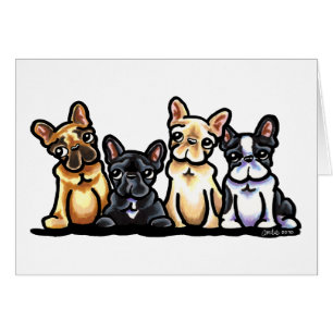 Cartão Quarteto do buldogue francês