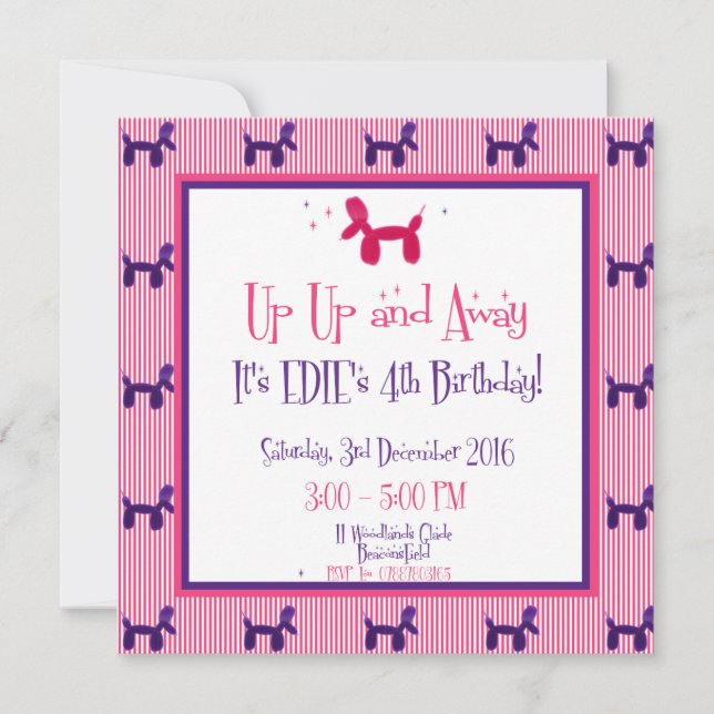 Cartão Quarto aniversário de Edie (Frente)