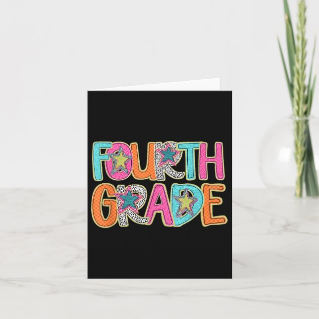 Cartão Quarto Grau Engraçado De Volta À Escola Feliz Prim (Frente)
