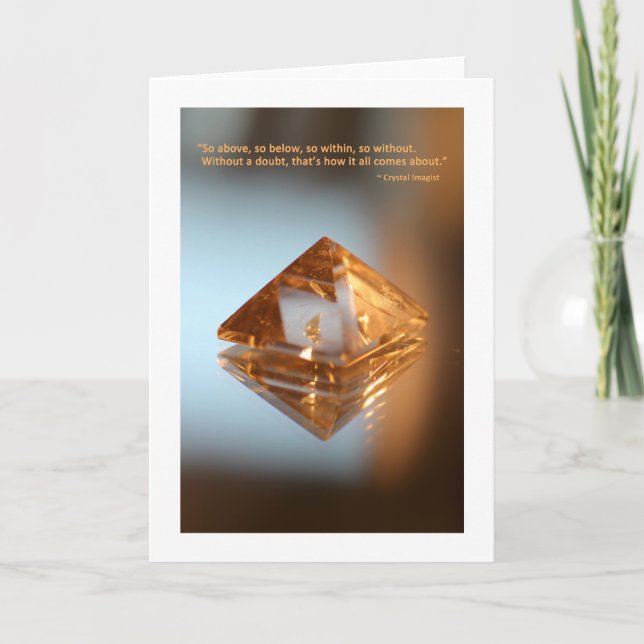 Cartão Quartz Pyramid with quote (Frente)